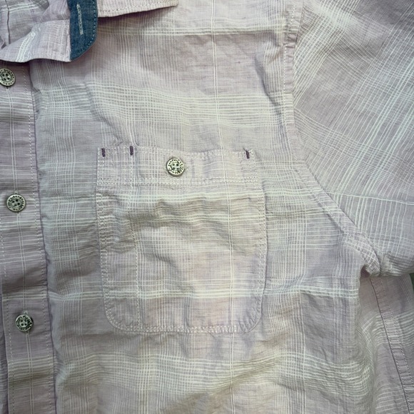 Tommy Bahama Shirt Mens XL Lilac Purple Plaid Linen Cotton Button Up Beachy - Picture 4 of 7
